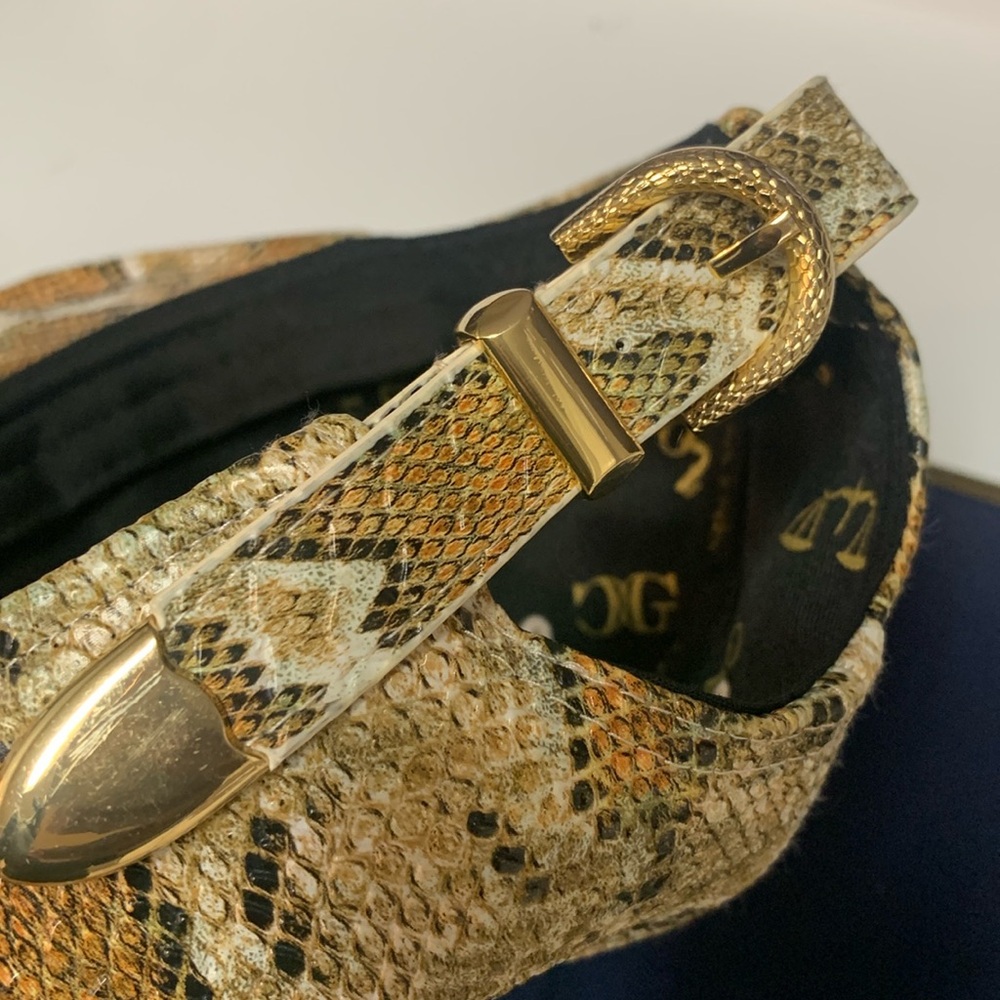 Capital Gains Python Cap Grey And Tan Leather Men… - image 7